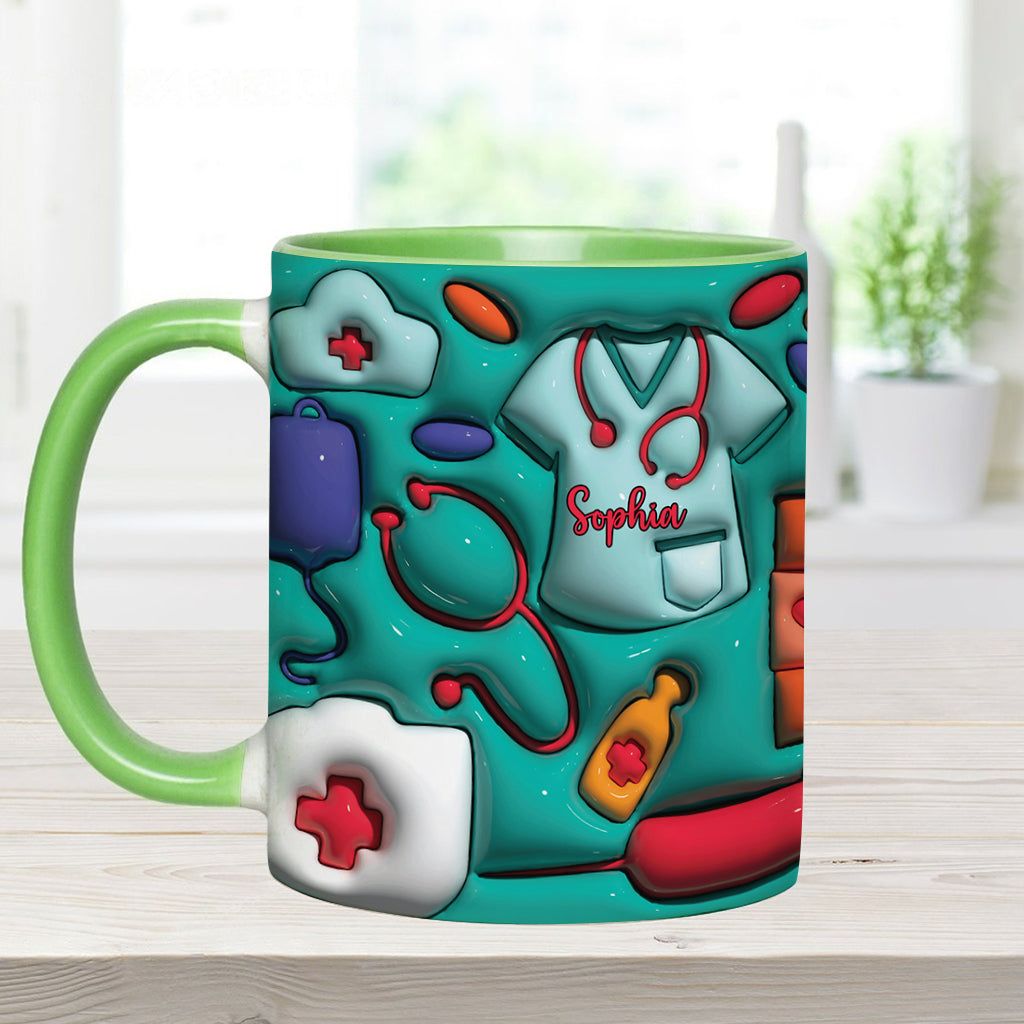 Puffy Nurse Mug - Personalized Nurse Accent Mug