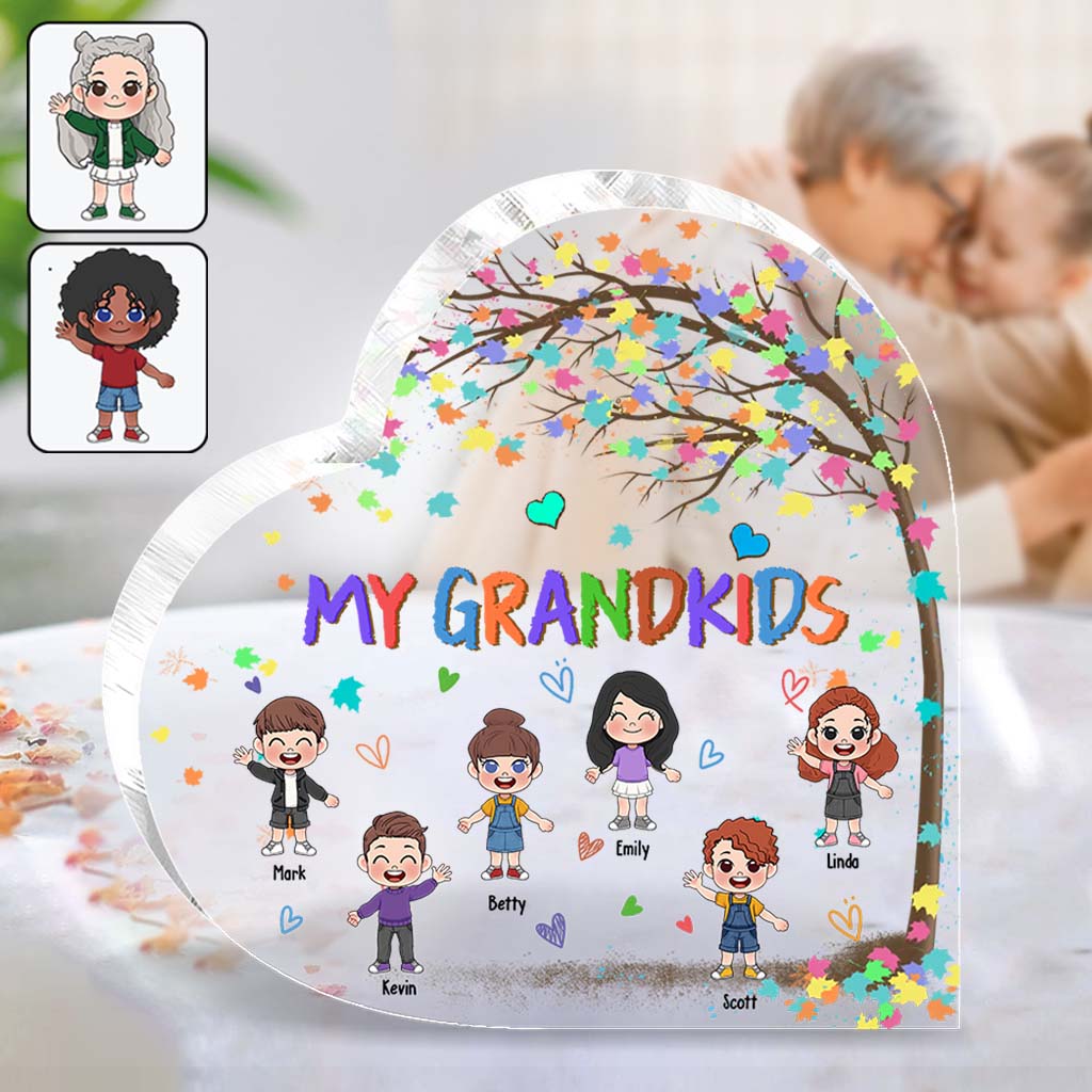 My Grandkids - Personalized Grandma Custom Shaped Acrylic Plaque