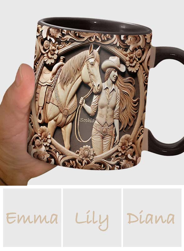 A Girl And Her Horse - Personalized Horse Accent Mug