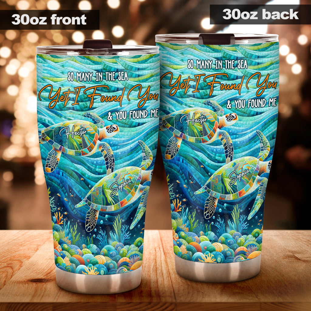 You & Me And The Sea - Personalized Turtle Tumbler