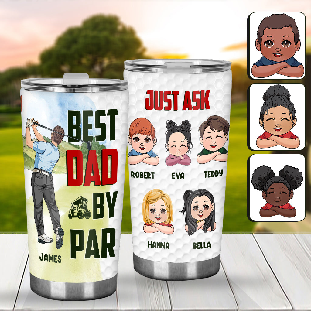 Best Dad by Par Any Title - Personalized Golf Tumbler
