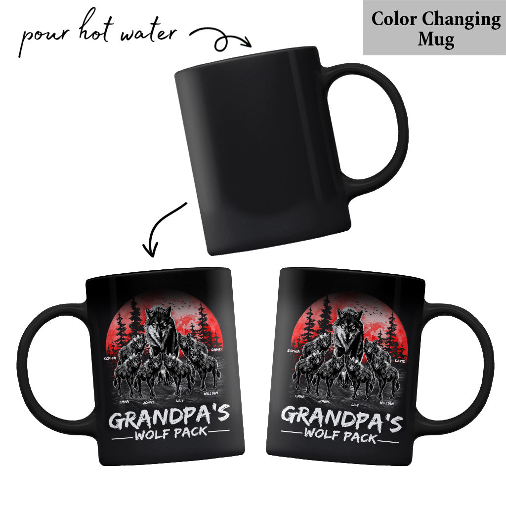 Grandpa's Wolf Pack - Personalized Grandpa Mug