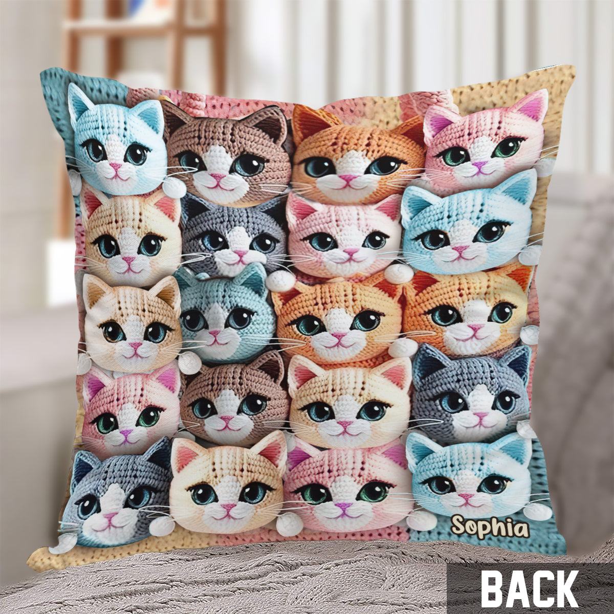 Cute Cats - Personalized Cat Throw Pillow