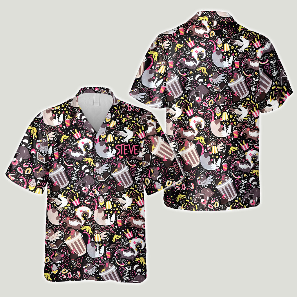 My Spirit Animal Eats Trash - Personalized Raccoon Hawaiian Shirt