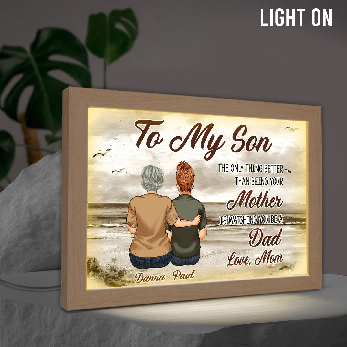 To My Son - Personalized Son Light Photo Frame