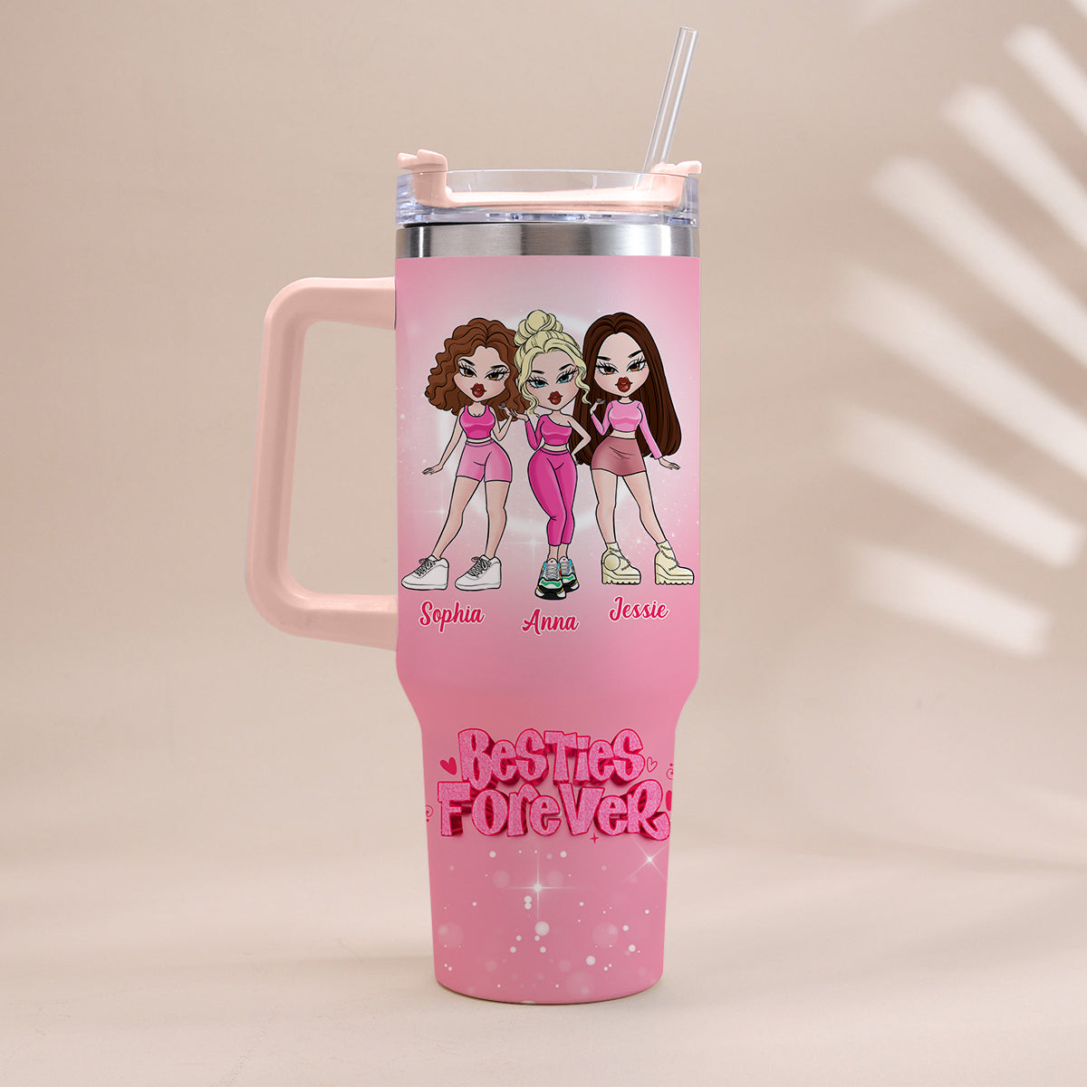 Friends Forever - Personalized Bestie Tumbler With Handle