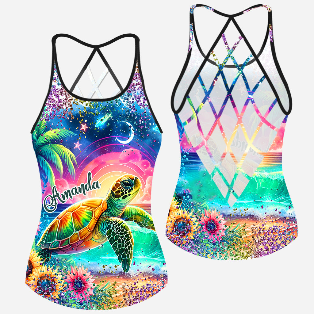 Turtle Lovers - Personalized Turtle Cross Tank Top