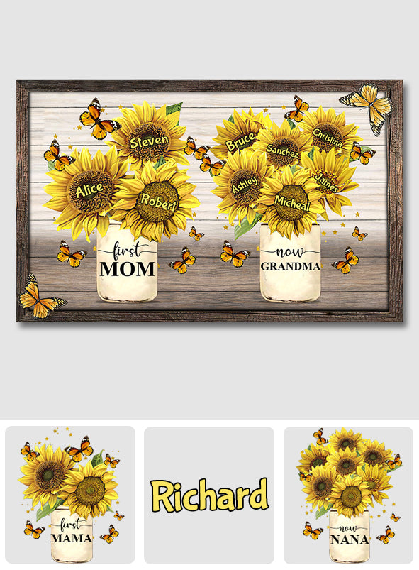 First Mom Now Grandma - Personalized Grandma Canvas And Poster