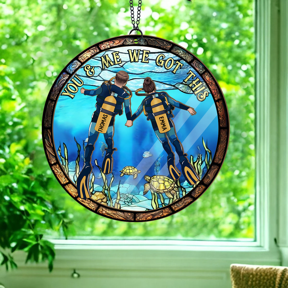 We Got This - Personalized Scuba Diving 2 Layered Window Hanging Suncatcher