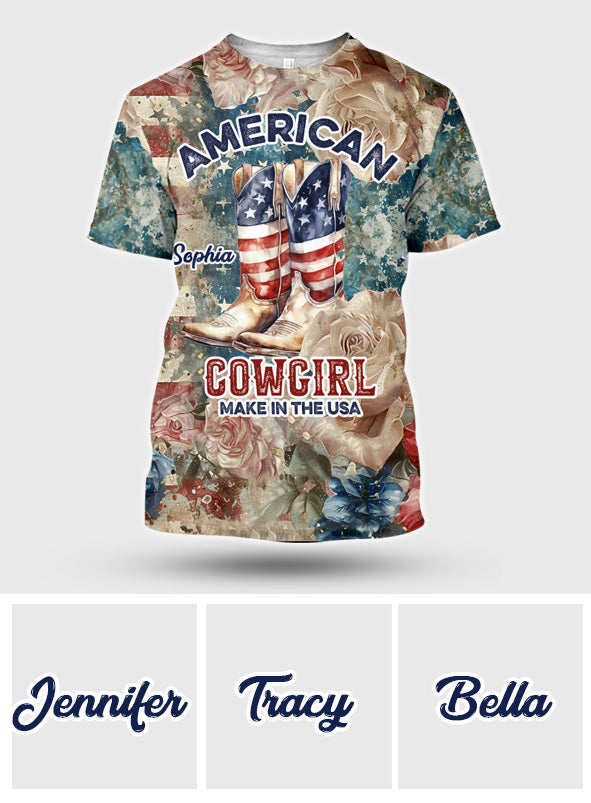 Amerikanisches Cowgirl – Personalisiertes Country-Girl-Shirt