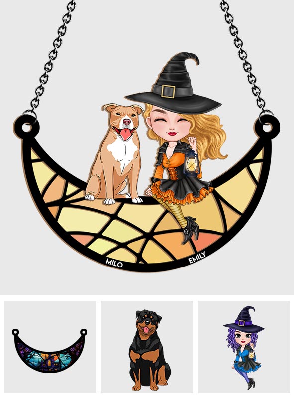 Witches - Personalized Witch 2 Layered Window Hanging Suncatcher