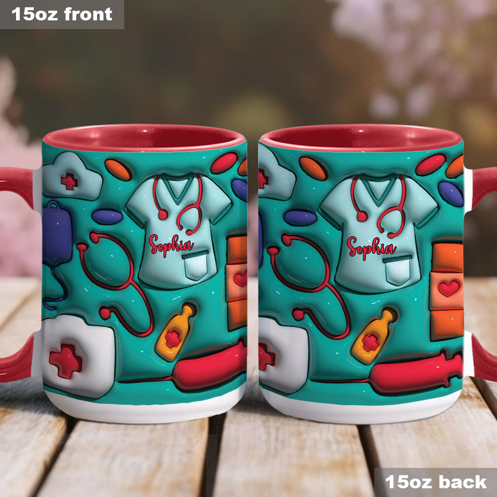 Puffy Nurse Mug - Personalized Nurse Accent Mug