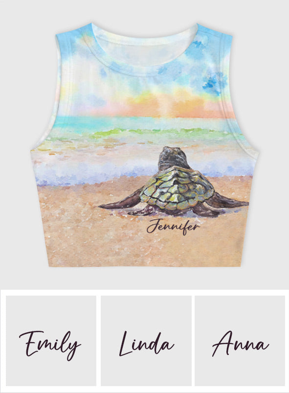 Love Turtles - Personalized Turtle Crop Tank Top