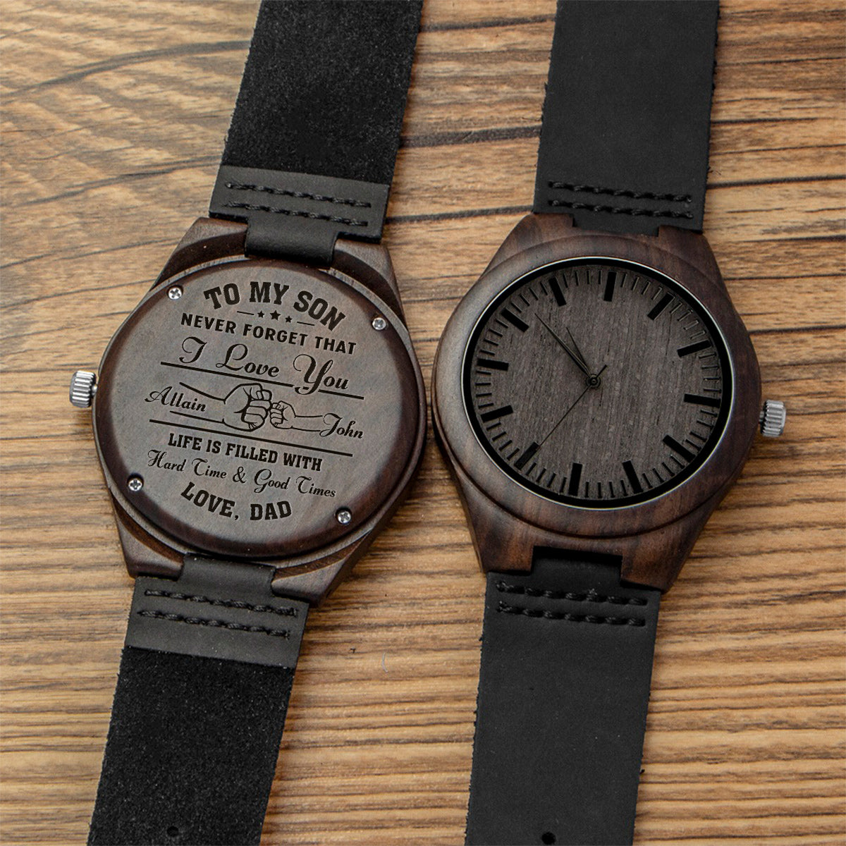 To My Son - Personalized Son Engraved Wooden Watch