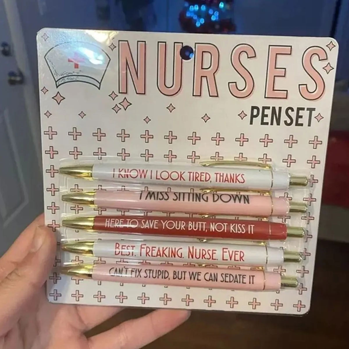 Nurse Pen Set Funny Pink - Nurse Nurse Pen Set