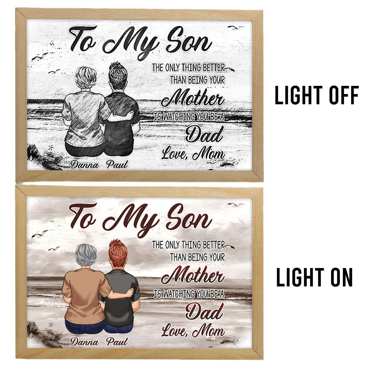 To My Son - Personalized Son Light Photo Frame