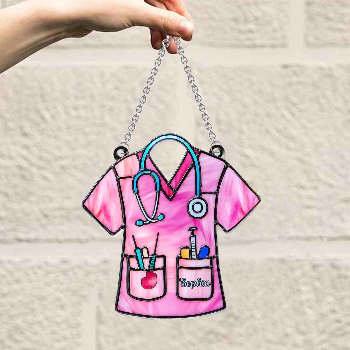 Nurse Scrub Life - Personalized Nurse Window Hanging Suncatcher Ornament