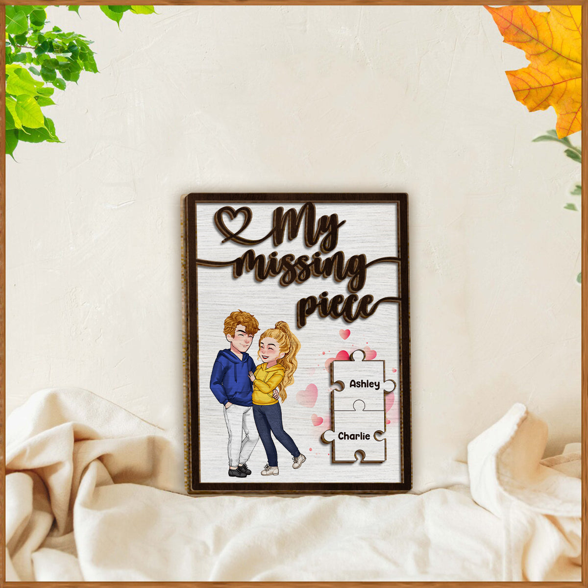 My Missing Piece - Personalized Couple 2 Layered Wood Sign / Wood Plaque