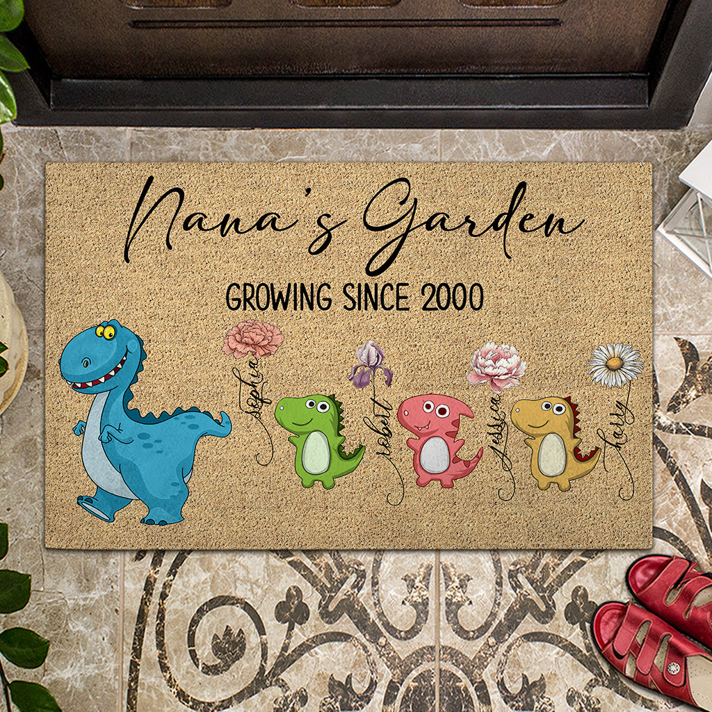 Nana's Garden Nana Saurus - Personalized Grandma Doormat