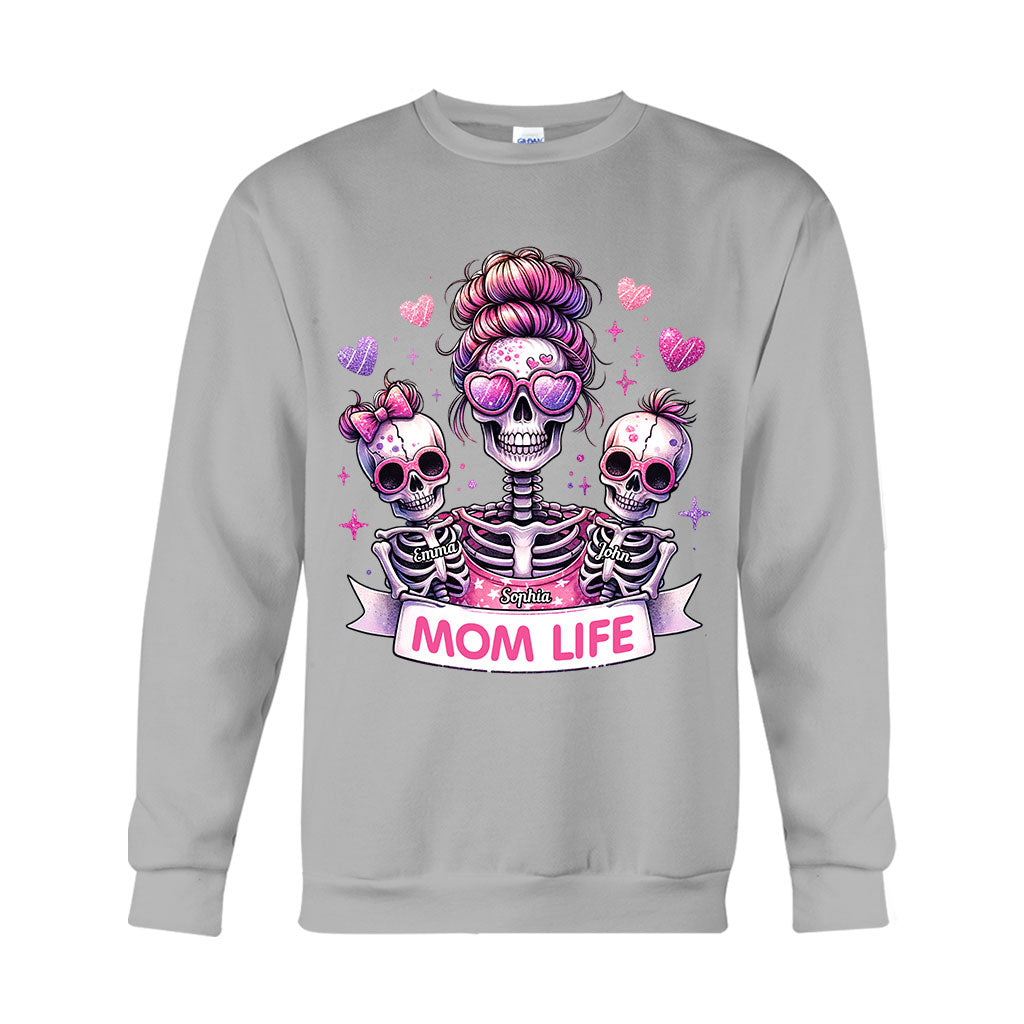 Mom Life - Personalized Skull T-shirt And Hoodie