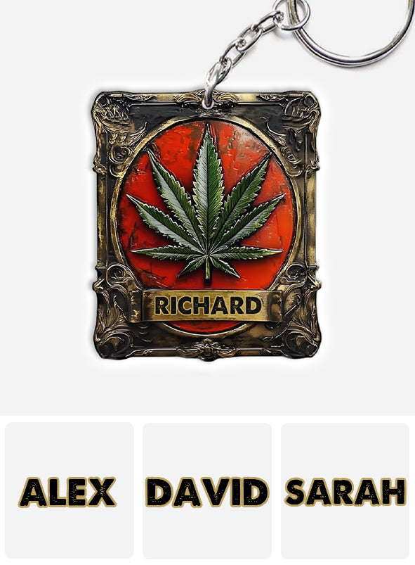 Magnifique porte-clés cannabis personnalisé