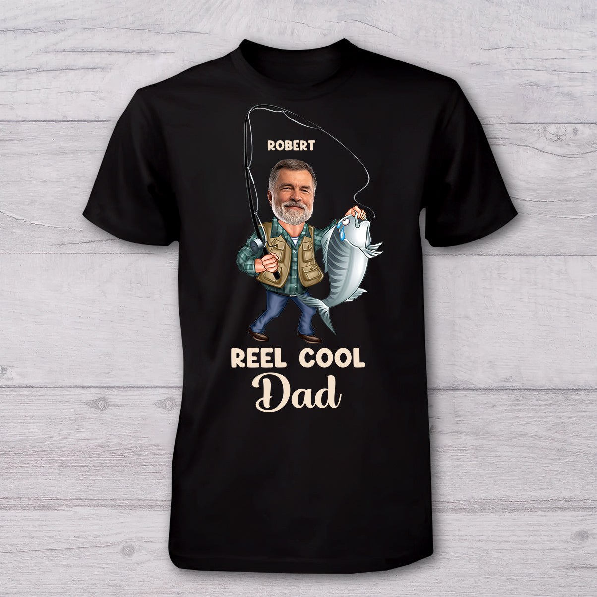 Reel Cool Dad - Personalized Fishing T-shirt And Baby Onesie