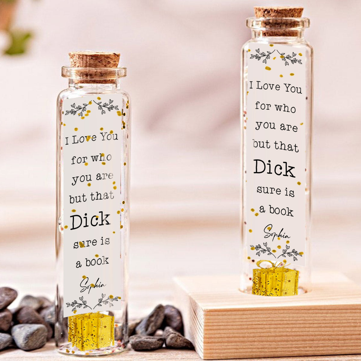 I Love You For Who You Are - Personalized Couple Mini Bottle Ornament