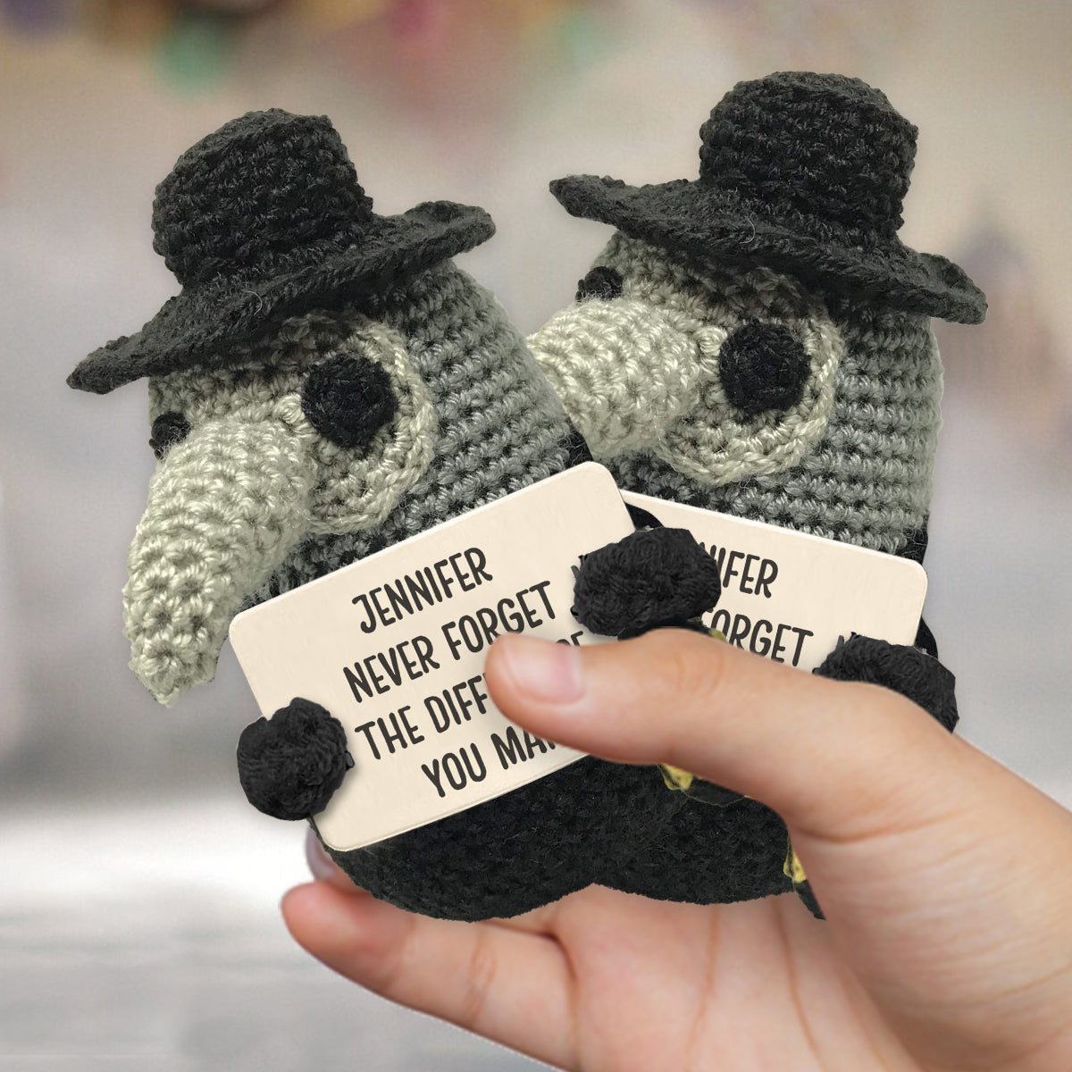 Plague Doctor - Personalized Nurse Hand Knitted Figurine