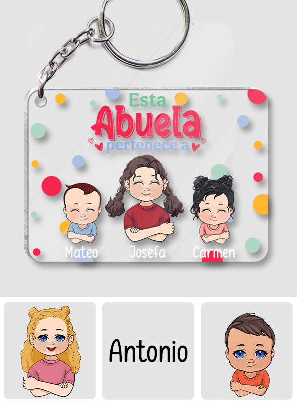 Esta Abuela Pertenece A - Personalized Grandma Transparent Keychain