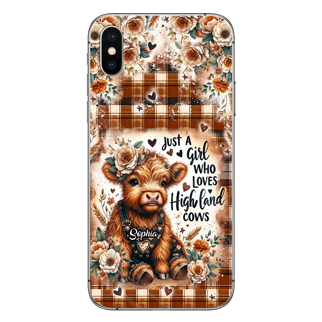Jut A Girl Who Loves Highland Cow - Personalized Phone Case