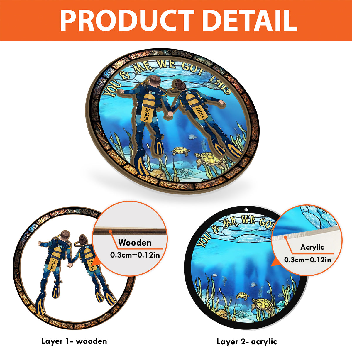 We Got This - Personalized Scuba Diving 2 Layered Window Hanging Suncatcher