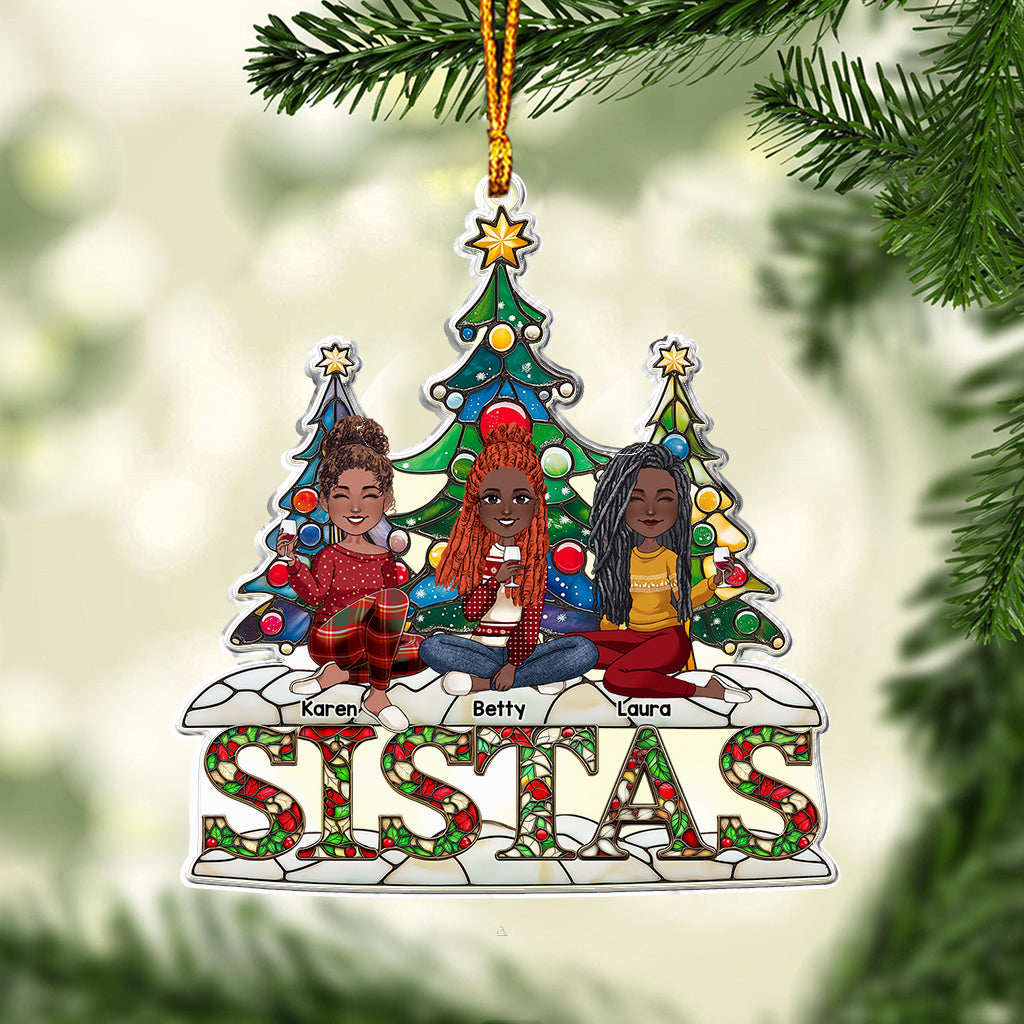 Sistas - Personalized Bestie Custom Shaped Ornament