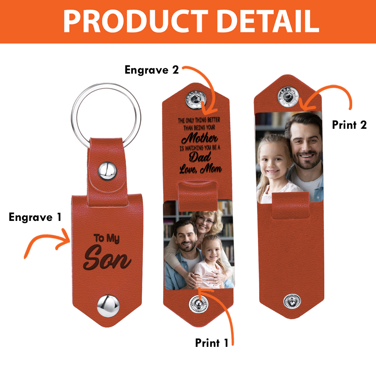 To My Son - Personalized Son Photo Album Keychain