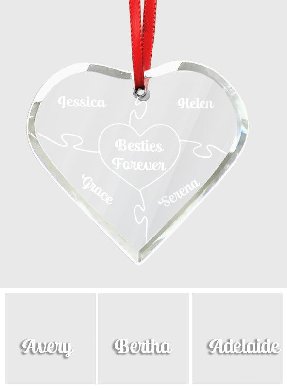 Teile meines Herzens – Personalisierter herzförmiger Glasanhänger für die beste Freundin