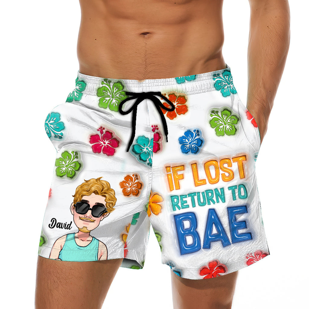 If Lost Return To Bae - Personalized Couple Men Shorts and Women Shorts