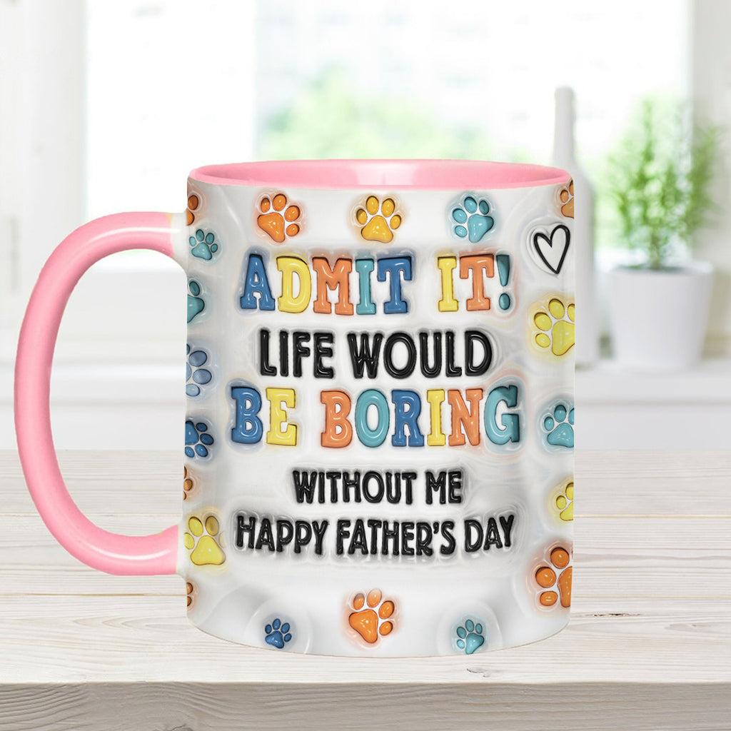 Happy Father's Day - Personalized Dog Accent Mug