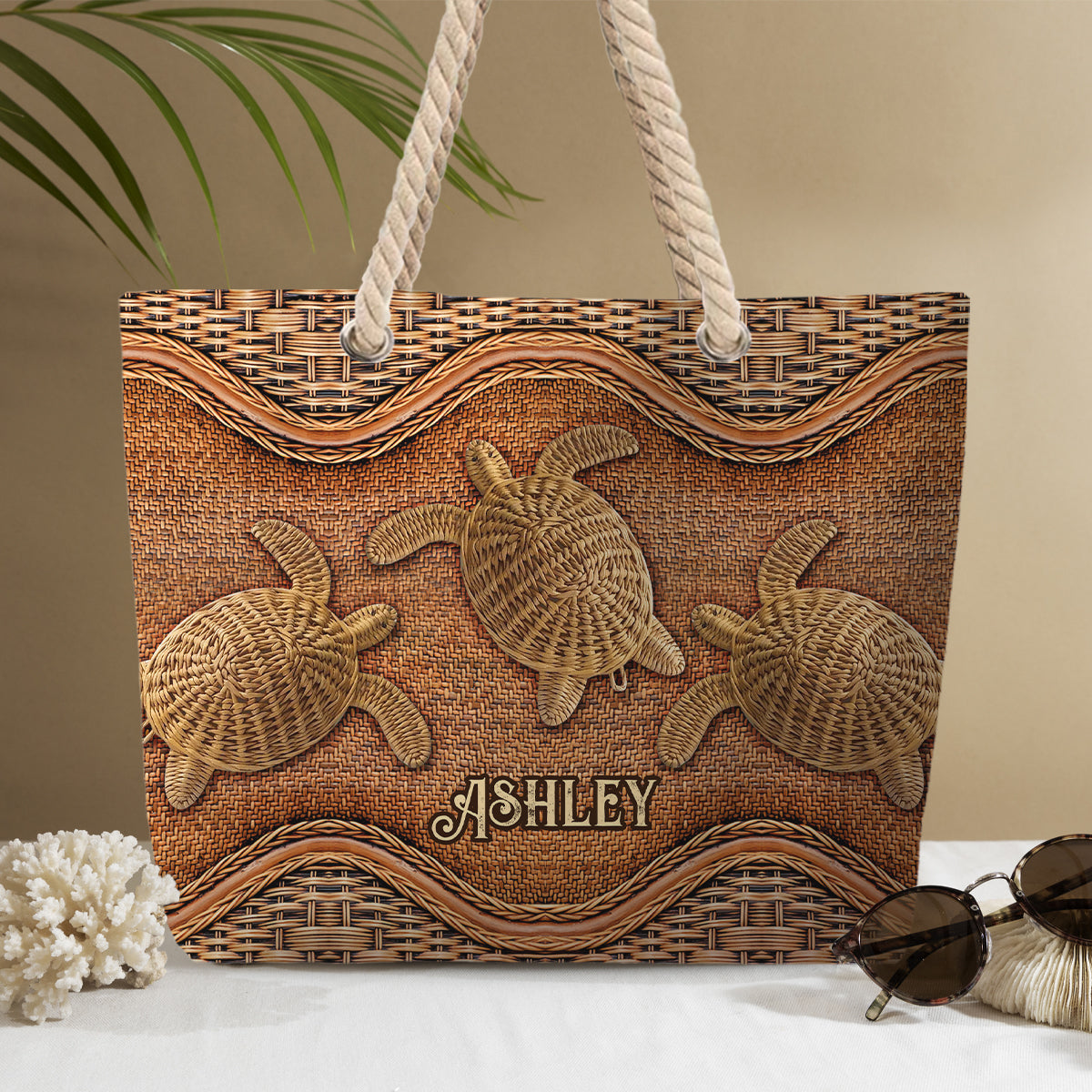 Awesome Turtle - Personalized Turtle Beach Bag