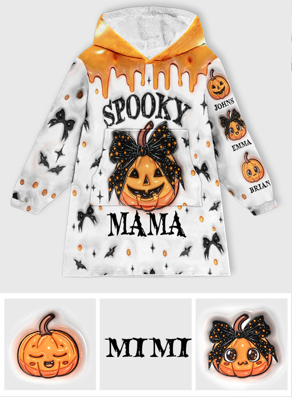 Spooky Mama Nana Aunt - Personalized Mother Blanket Hoodie