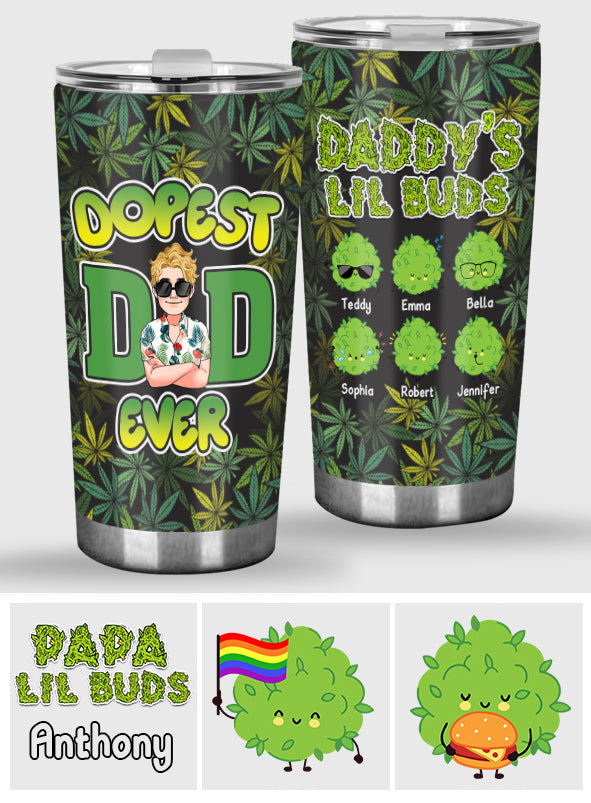 Dopest Dad Marijuana Daddy - Personalized Weed Tumbler