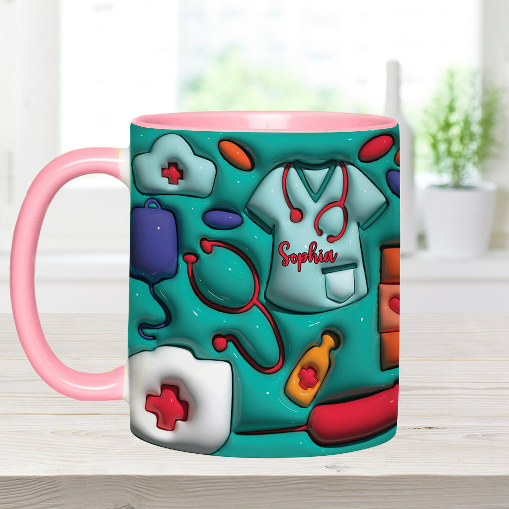 Puffy Nurse Mug - Personalized Nurse Accent Mug