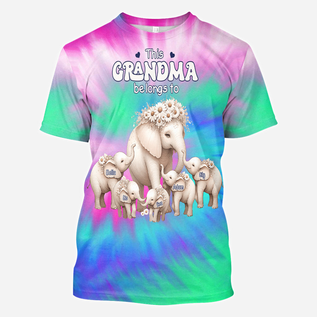 This Grandma Belongs To Daisy Elephant Version - Personalized Grandma All Over Shirt
