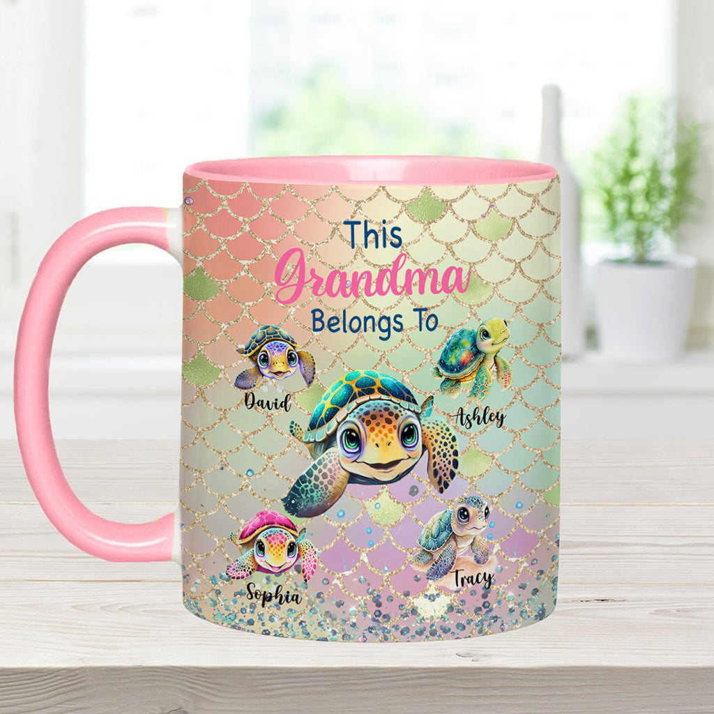 This Grandma Mom Belongs To - Personalized Grandma Accent Mug