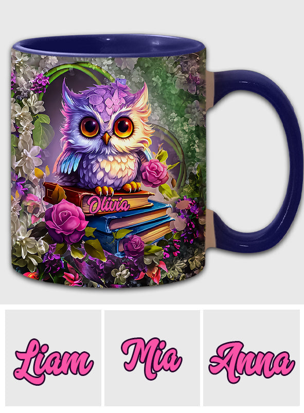 Mug personnalisé « Magnifique hibou pour les amoureux des livres »