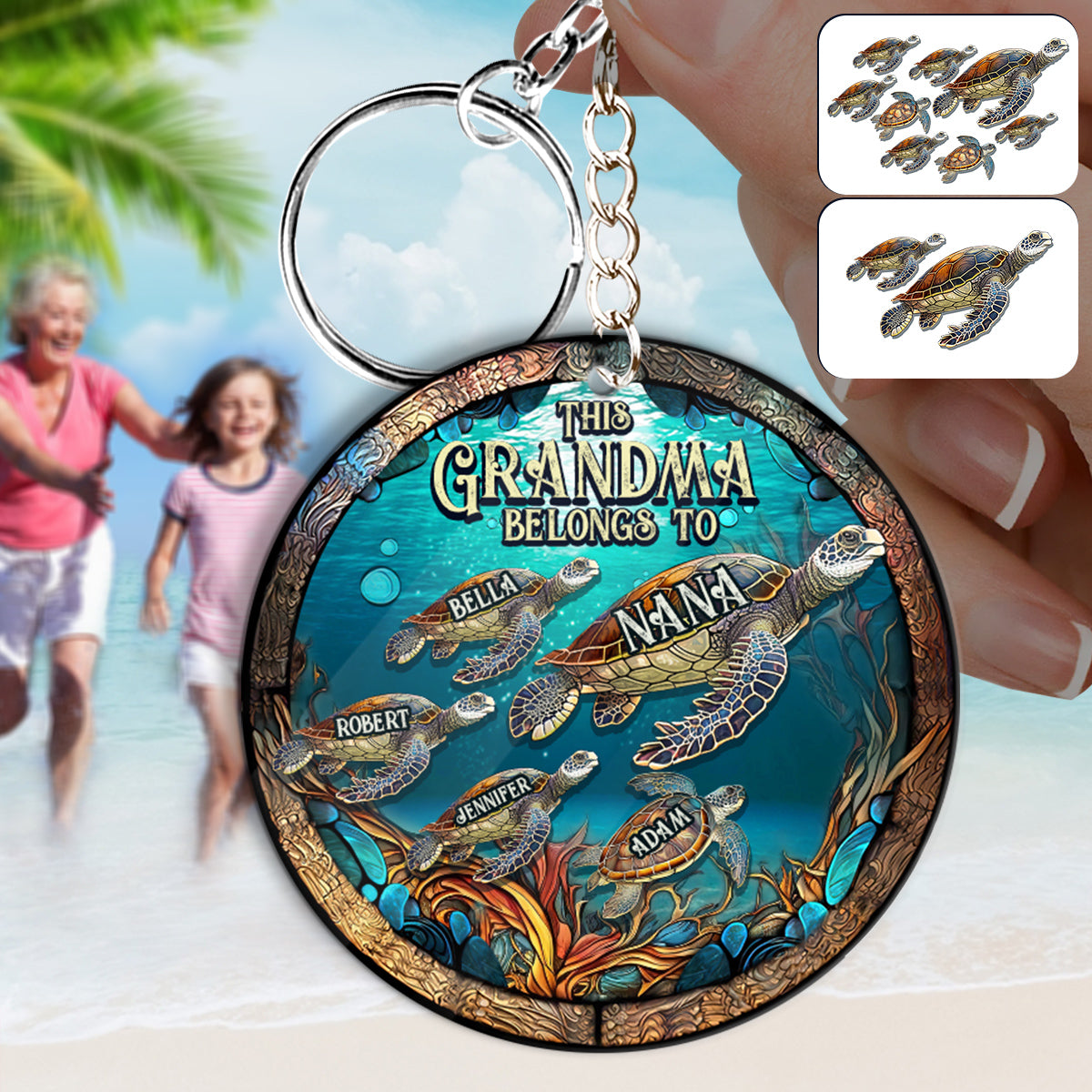 This Grandma Belongs To - Personalized Grandma Keychain