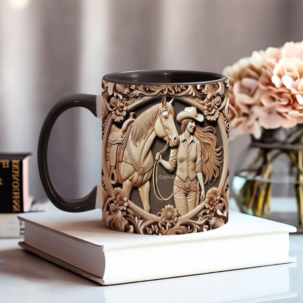 A Girl And Her Horse - Personalized Horse Accent Mug