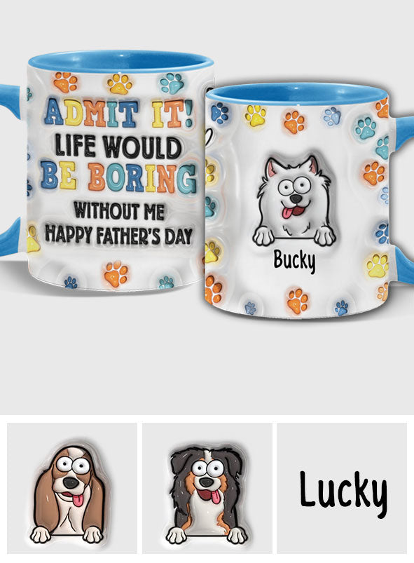 Happy Father's Day - Personalized Dog Accent Mug