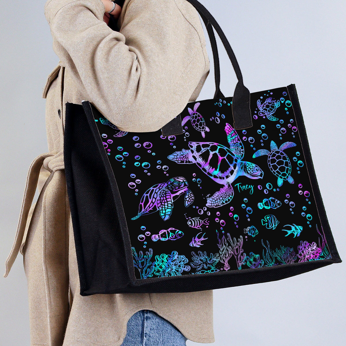 Sea Turtles - Personalized Turtle Canvas Tote Bag