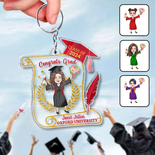 Congratulation Grad - Personalized Graduation Transparent Keychain