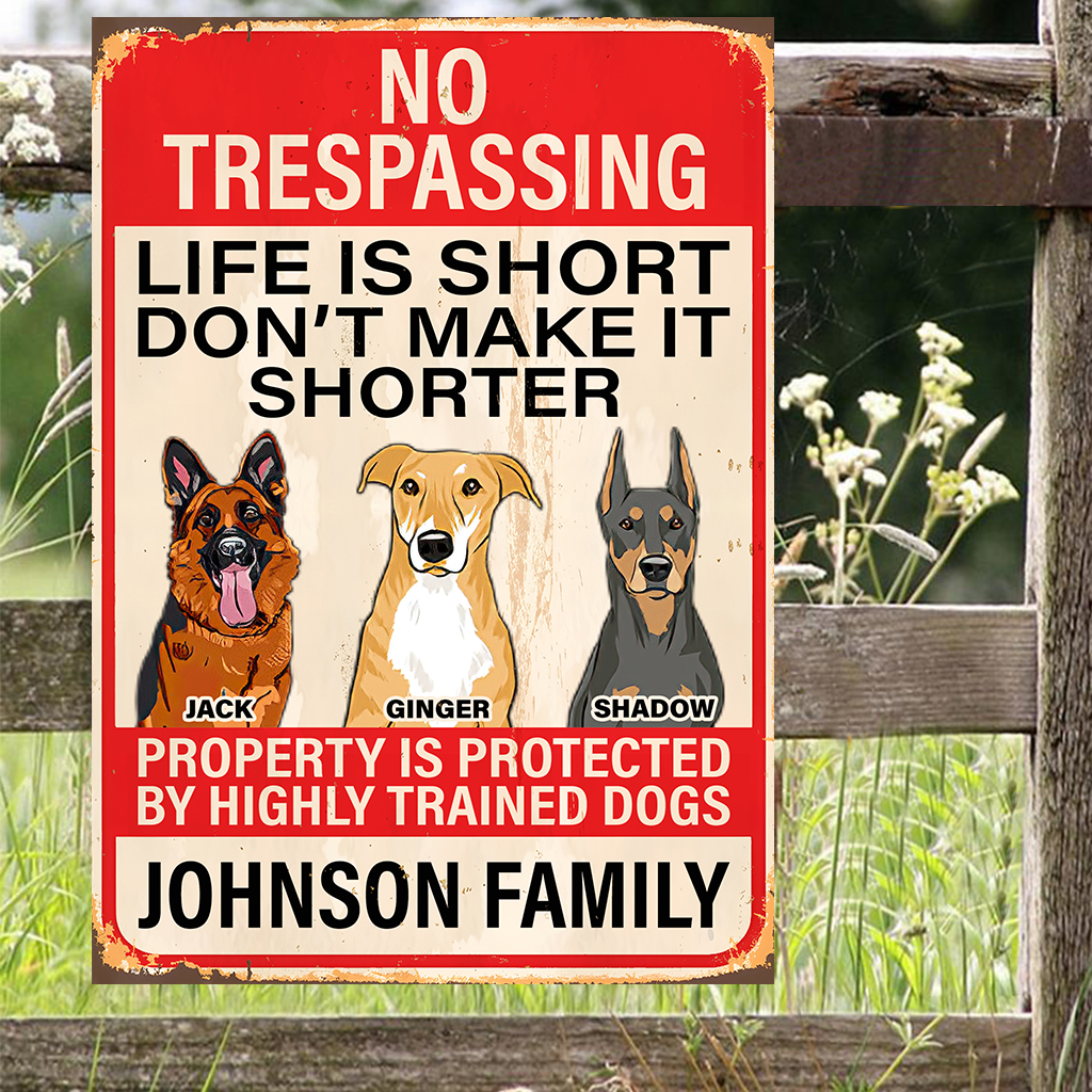 Life Is Short - Personalized Dog Rectangle Metal Sign
