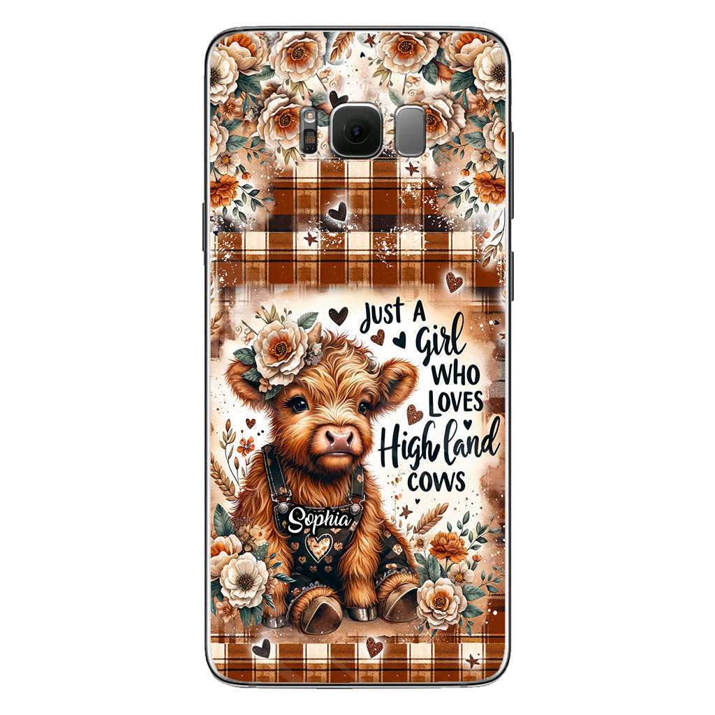 Jut A Girl Who Loves Highland Cow - Personalized Phone Case